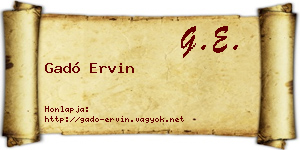 Gadó Ervin névjegykártya